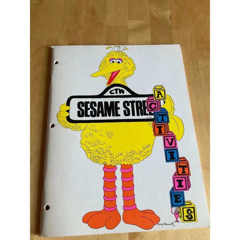 Vintage 1976 Sesame Street Activities Book CTW Big Bird Abby Merrill 70s Rare